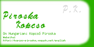 piroska kopcso business card